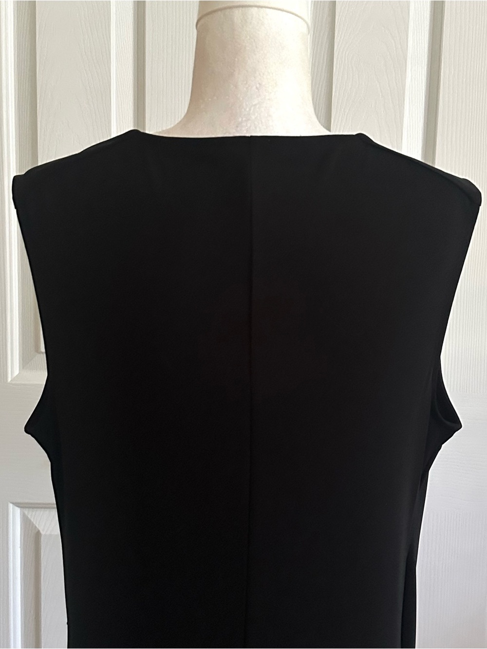 Anne Klein Black Sleeveless Surplice V-Neck Ruched Side Midi Dress Size XL - Picture 11 of 13